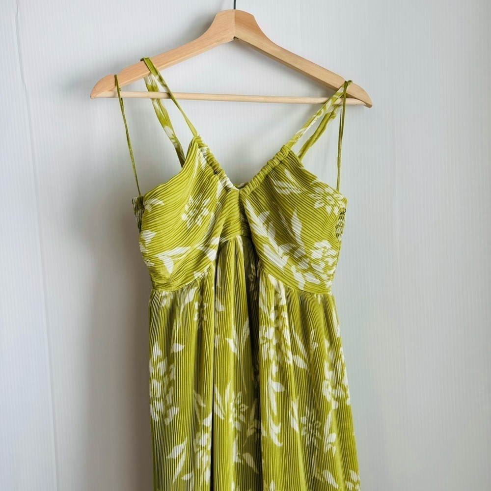 Sincerely Jules lime green tropical floral pattern maxi dress size small - Picture 3 of 9